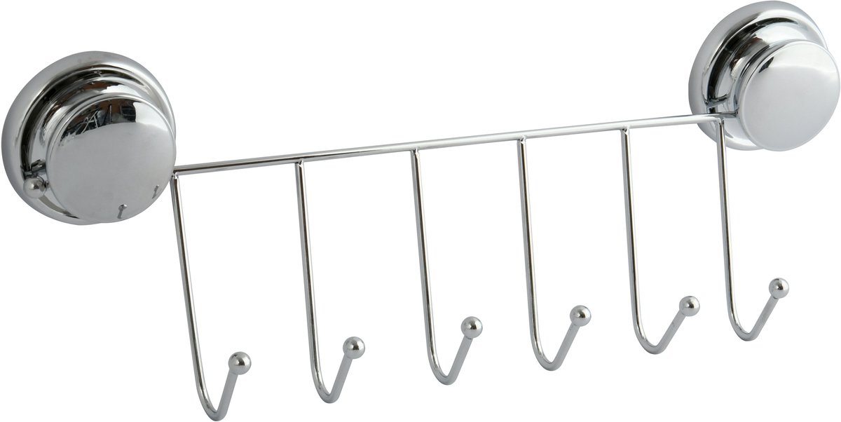 MSV Milady Zuignap Haak Set van 6 – Zuighaak met Chromen Afwerking voor Badkamer Zuignap Badkamer Accessoire