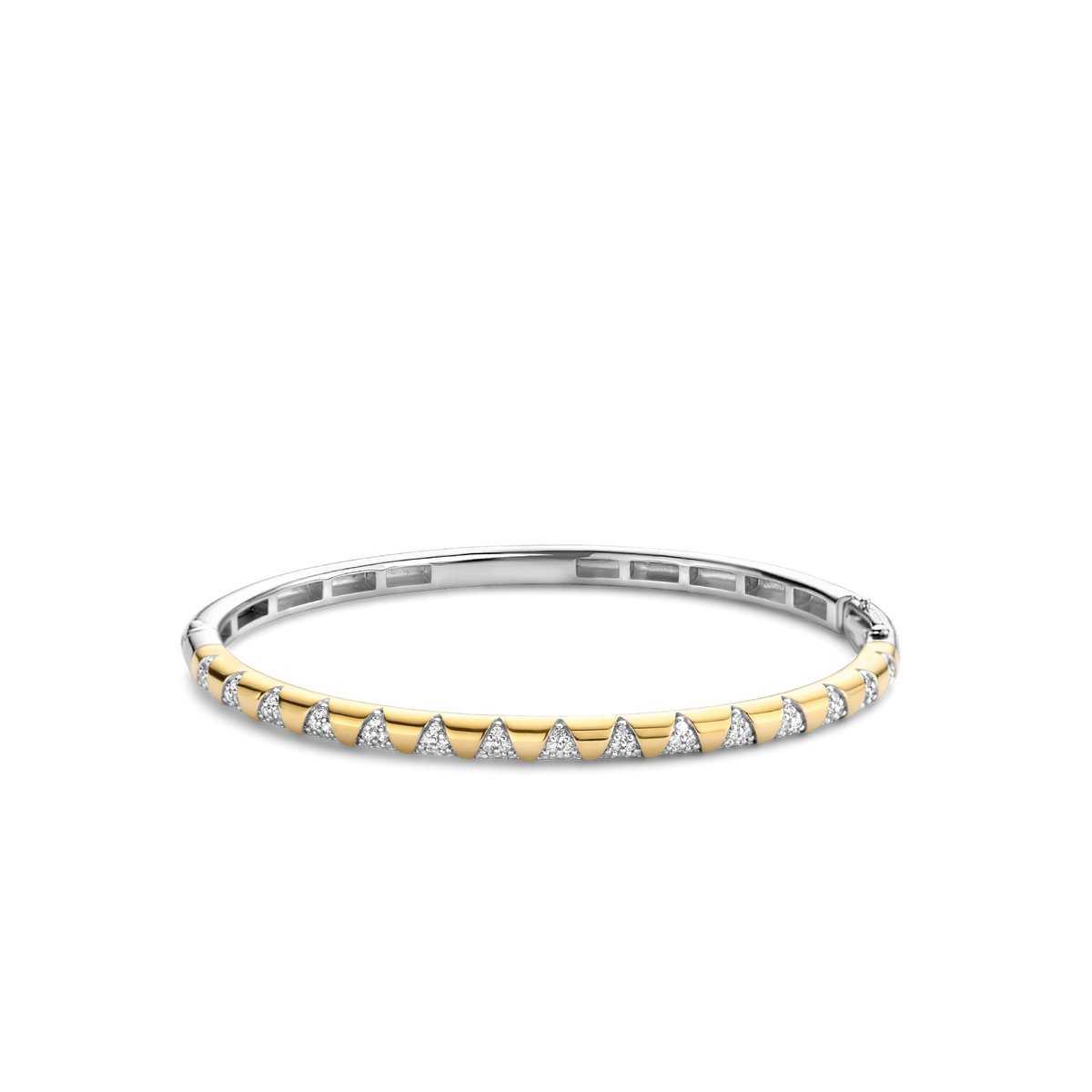 TI SENTO Dames Armband - 925 zilver - Zirkonia met geel verguld - Maat M - 2955ZY