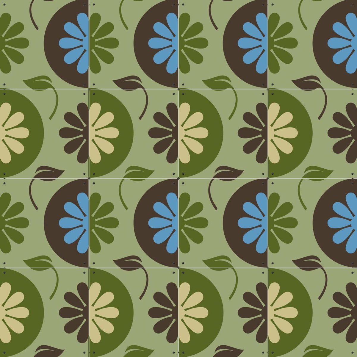 IXXI Floral DNA Pattern 5, Alejandro B. Canoy - 80 x 80 cm - Gratis ophangtool - Grote wanddecoratie en posters - Retro, Woonkamer, Eetkamer