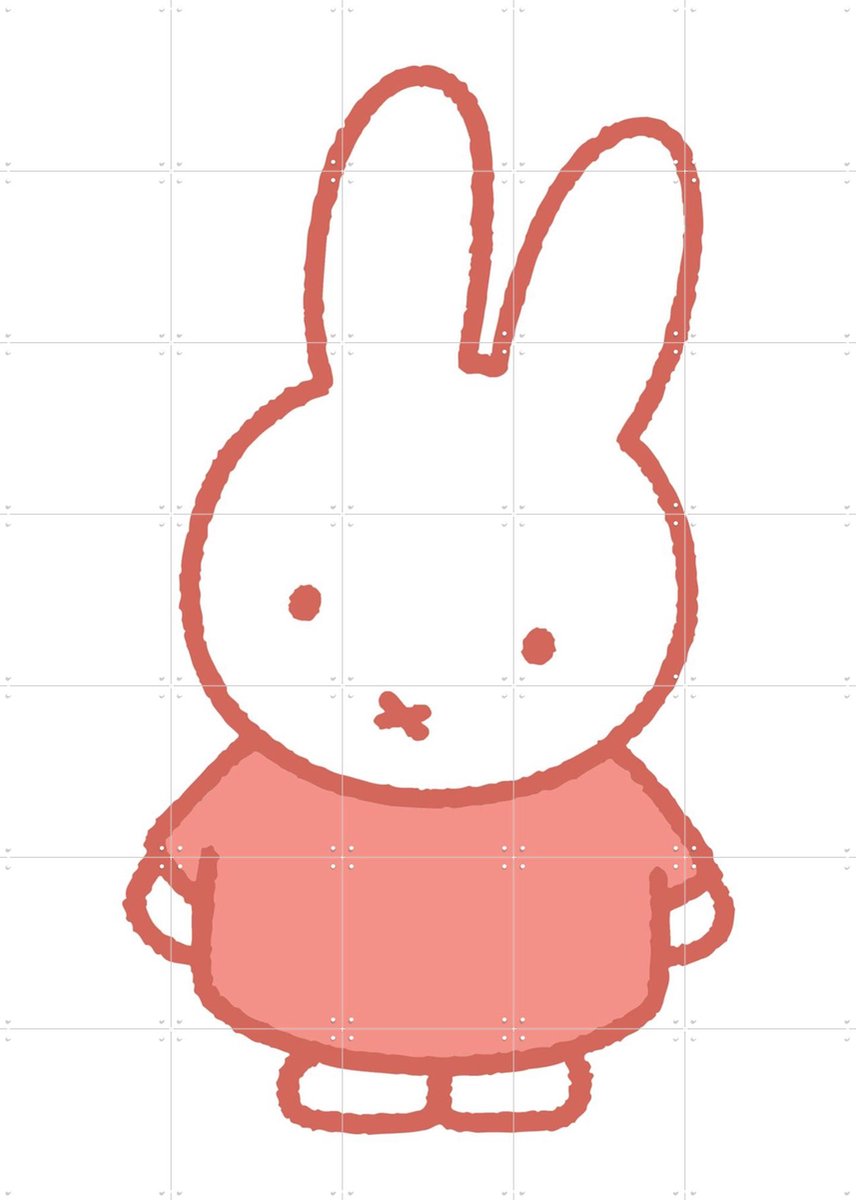 IXXI Nijntje Abrikoos, Nijntje - 100 x 140 cm - Gratis ophangtool - Grote wanddecoratie en posters - Speels, Illustraties, Fantasierijk, Kinderkamer