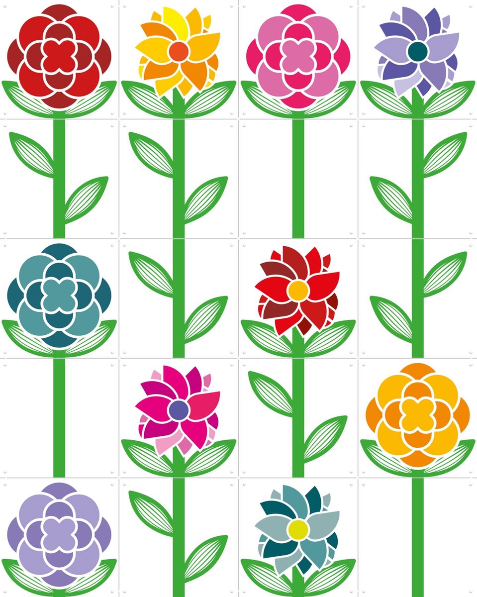 IXXI Blooms Collagebox, Markus Laible - 80 x 100 cm - Gratis ophangtool - Grote wanddecoratie en posters - Minimalisme, Modern, Geometrische Kunst