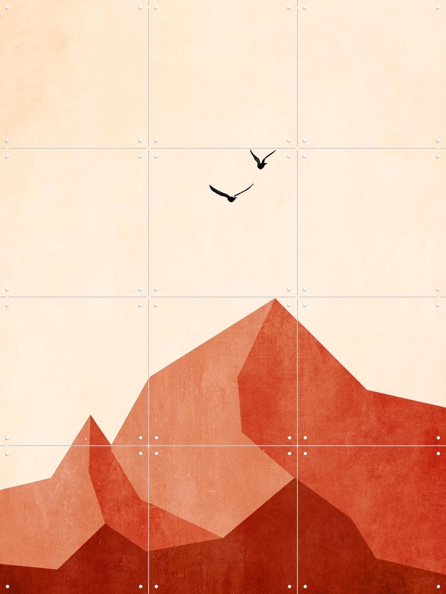 IXXI Zugspitze, Kubistika - 60 x 80 cm - Gratis ophangtool - Grote wanddecoratie en posters - Geometrische Kunst, Surrealisme, Line art, Abstract