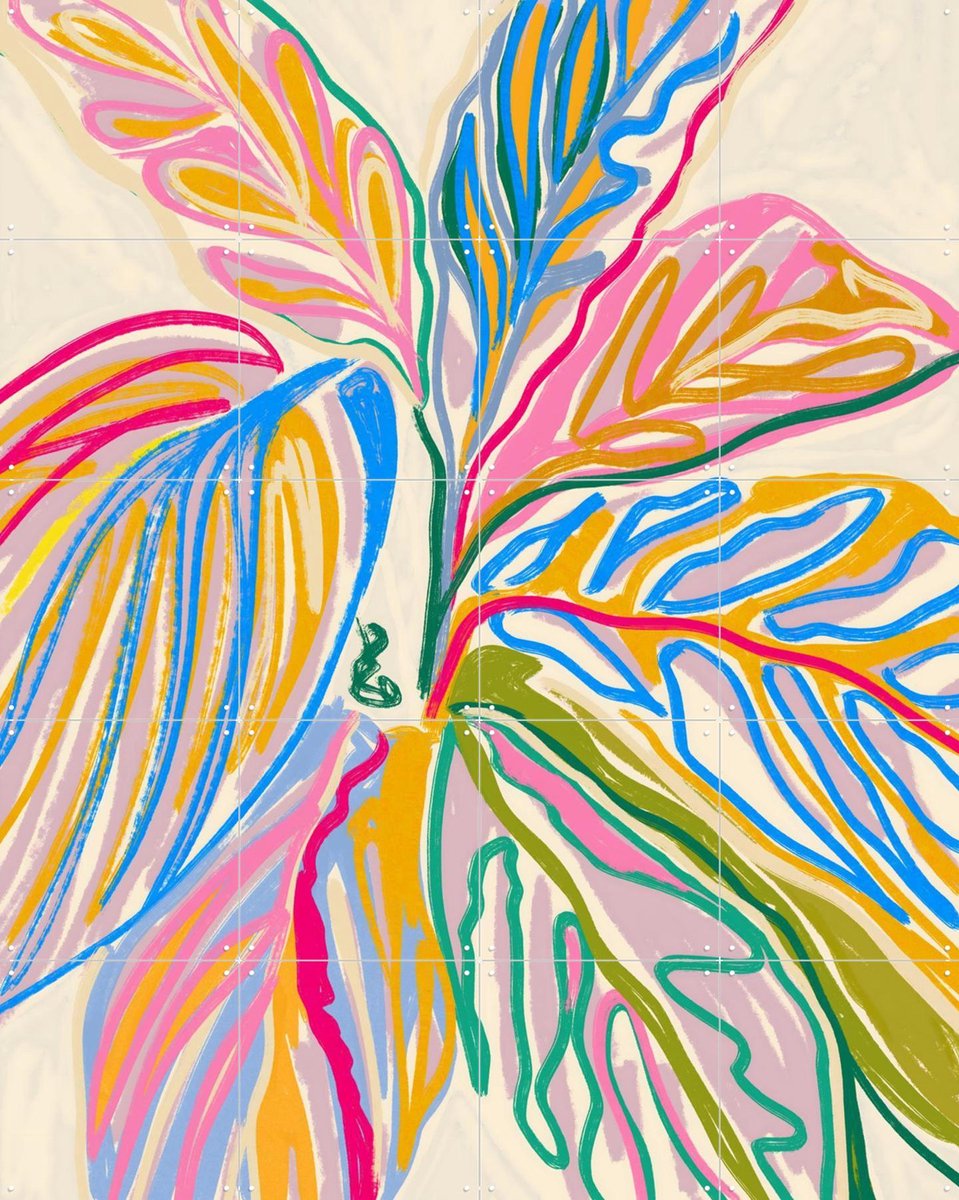 IXXI Rhythms of Bloom, Uma Gokhale & Various - 80 x 100 cm - Gratis ophangtool - Grote wanddecoratie en posters - Abstract, Gang, Slaapkamer