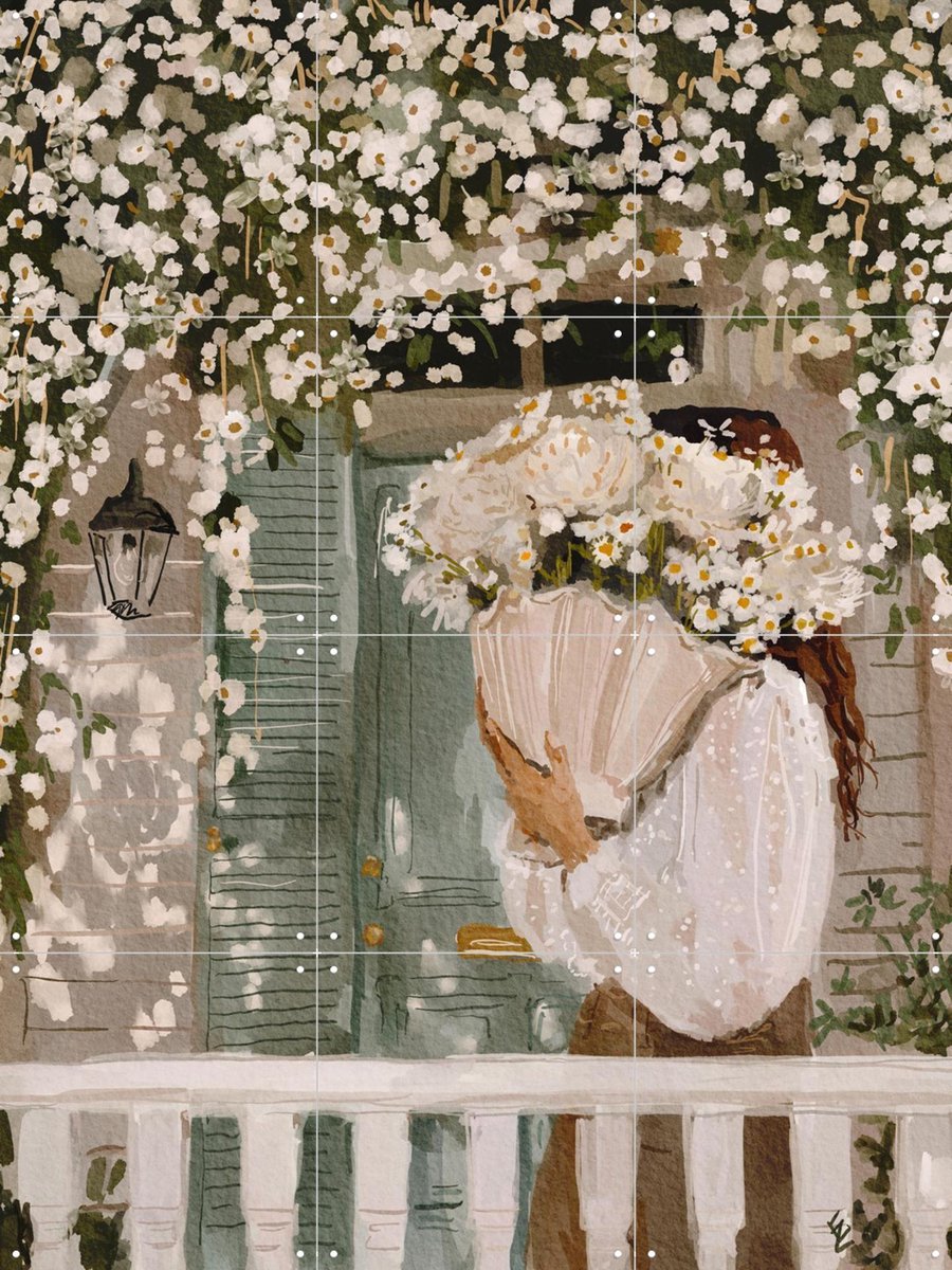 IXXI White Spring, Ekaterina Zagorska - 60 x 80 cm - Gratis ophangtool - Grote wanddecoratie en posters - Schilderijen, Illustraties, Eetkamer