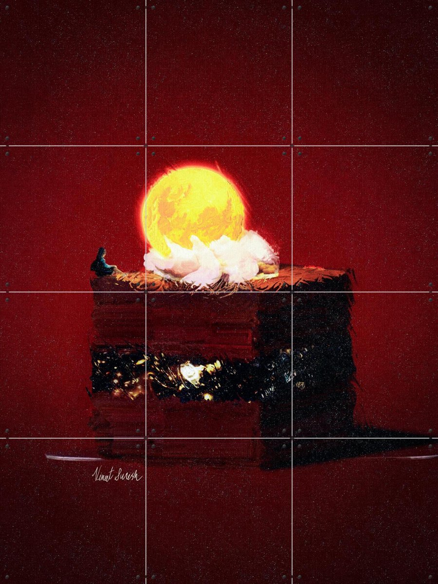IXXI Moon Brownie, Vineet Suresh - 60 x 80 cm - Gratis ophangtool - Grote wanddecoratie en posters - Modern, Surrealisme, Speels, Kwaststreken