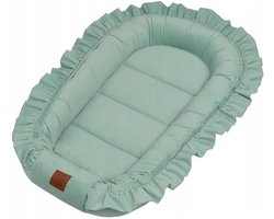 Capability-babynest voor pasgeborenen, babycocon van katoen met ruches, 90 x 60 cm, fluweel, bilateraal bednestje, veilig voor kinderen, mint