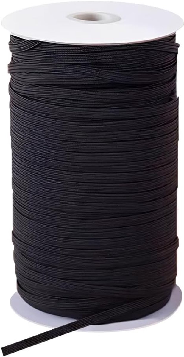 Elastische naden, 5 mm x 100 m, elastische broek, platte elastische band, zwarte elastische band, elastische band, naaiband, multifunctioneel voor knutselen, kleding, handwerk