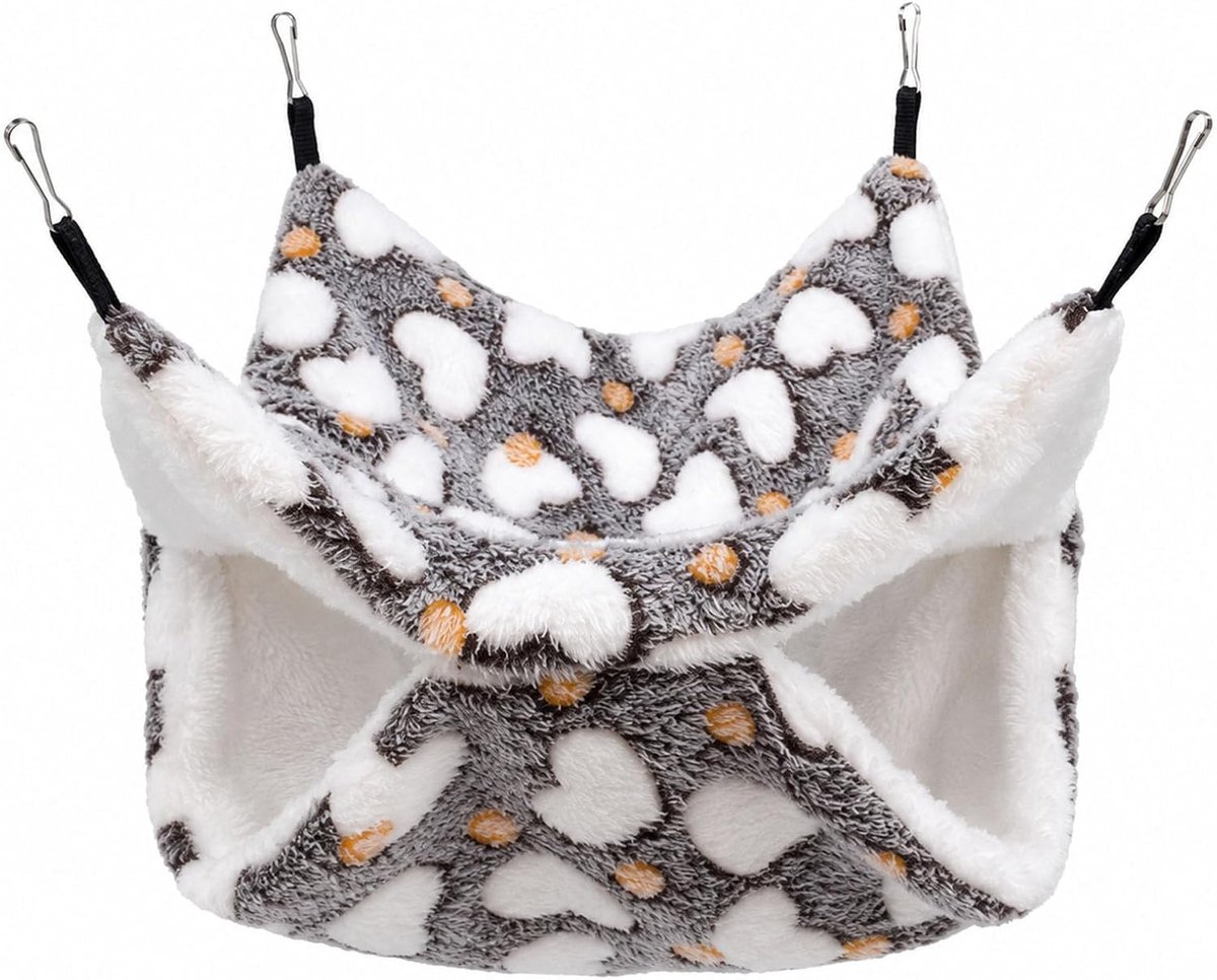 Hangmat voor kleine dieren, 34 x 34 cm, caviahuis, dubbellaags, hangmat voor kooi voor kleine huisdieren, hangmatten voor dieren, chinchilla, hangmat, andere