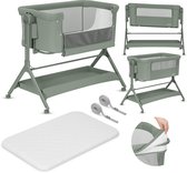 Lionelo Leonie Plus - Co-Sleeper 3 en 1 Berceau et Lit Bébé – Lit Enfant jusqu'à 9 kg – Réglage de la Hauteur sur 6 Niveaux – Fonction Balançoire – Matelas T25 – Panier de Rangement – Roues – Housses Amovibles