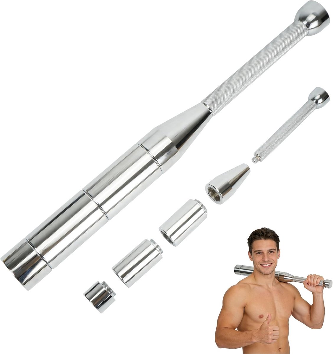 uyoyous 6-in-1 verstelbare halters, Indian Clubbell 3-8 kg, stalen halters voor krachttraining voorarmen, schouders, training