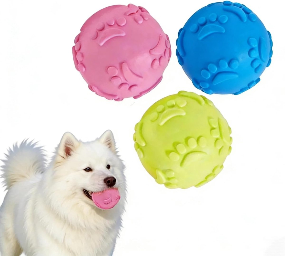 3 stuks hondenbal Hondenspeelgoedbal Hondenspeelgoed Rubberen Bal | 6cm Drijvend kauwspeelgoed voor zwembad & training hondenspeelgoed Geschikt voor middelgrote en kleine honden