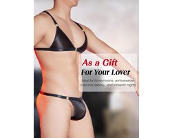 Heren beha en slip set crossdresser sexy lingerie set transparant Sissy kleding met ring