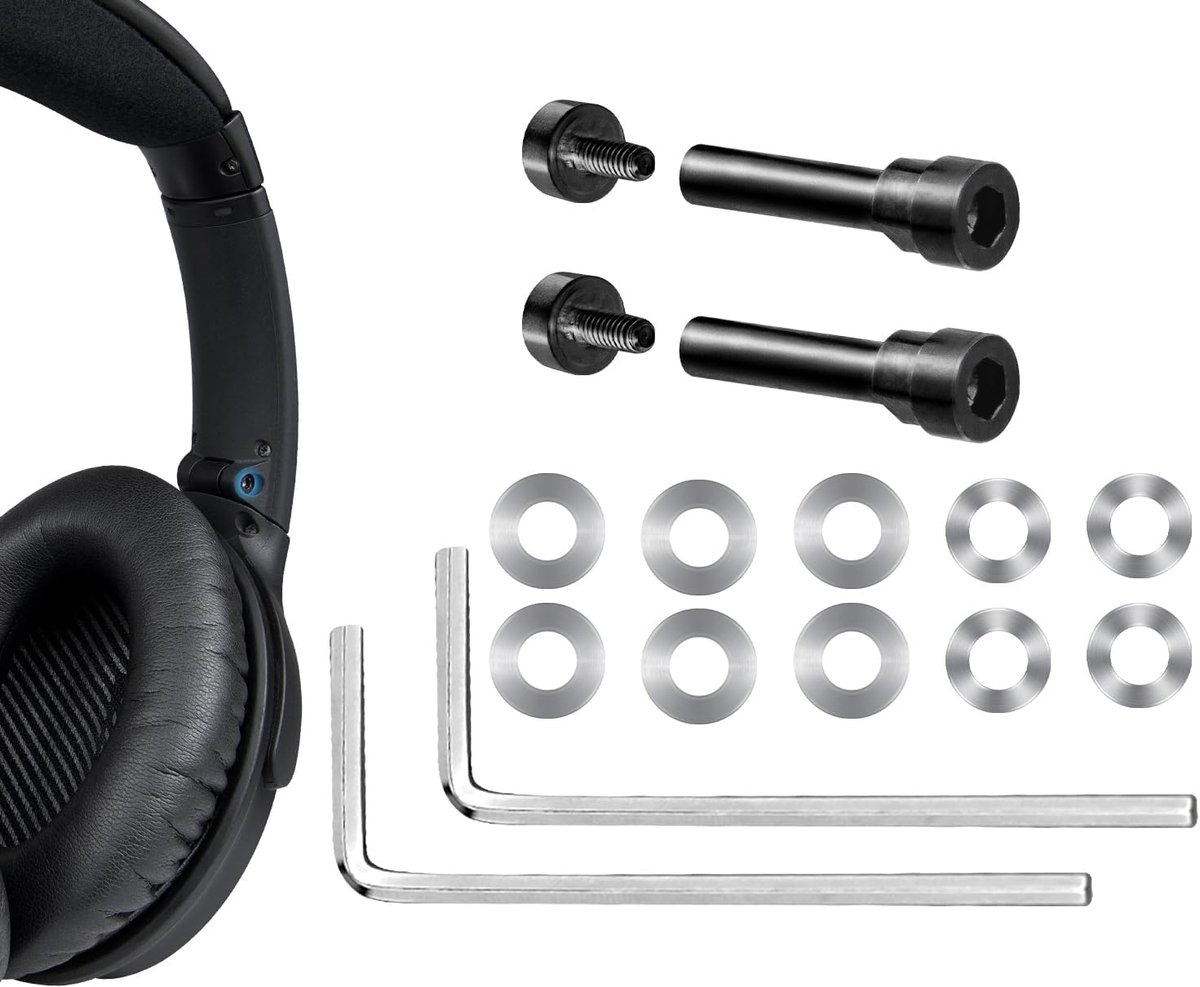 Metalen Draai Pinnen Vervanging Kit voor Bose QuietComfort 35/QC35/QC35 II/QC45/QuietComfort SE (QC SE)/Nieuwe Quiet Comfort Draadloze Hoofdtelefoons, Hengschroeven Accessoires en Pakking