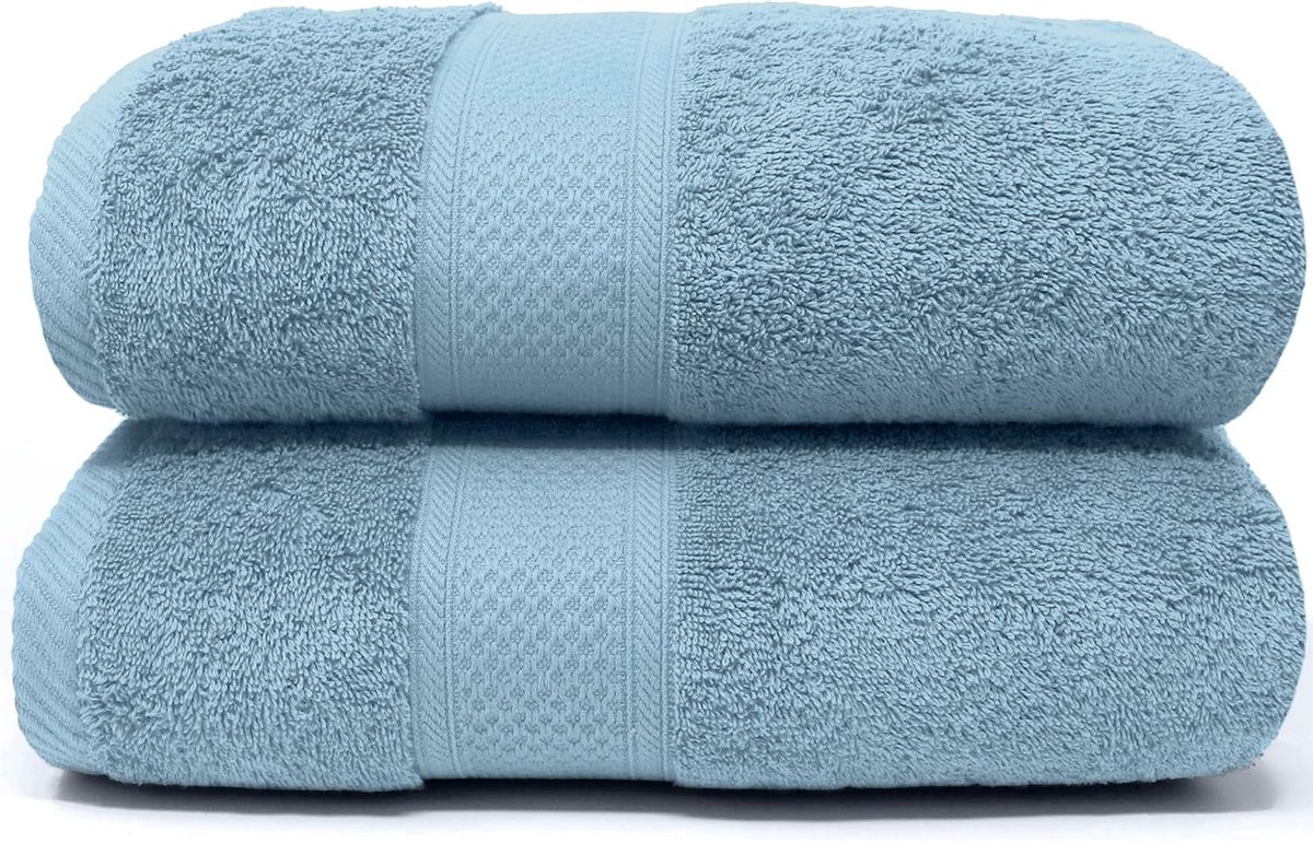 Badhanddoekenset van 100% hoogwaardig katoen, 550 g/m², 2 grote handdoeken (70 x 130 cm), zacht, absorberend en duurzaam, douchehanddoekenset voor thuis, hotel en sportschool (2 x 70 x 130