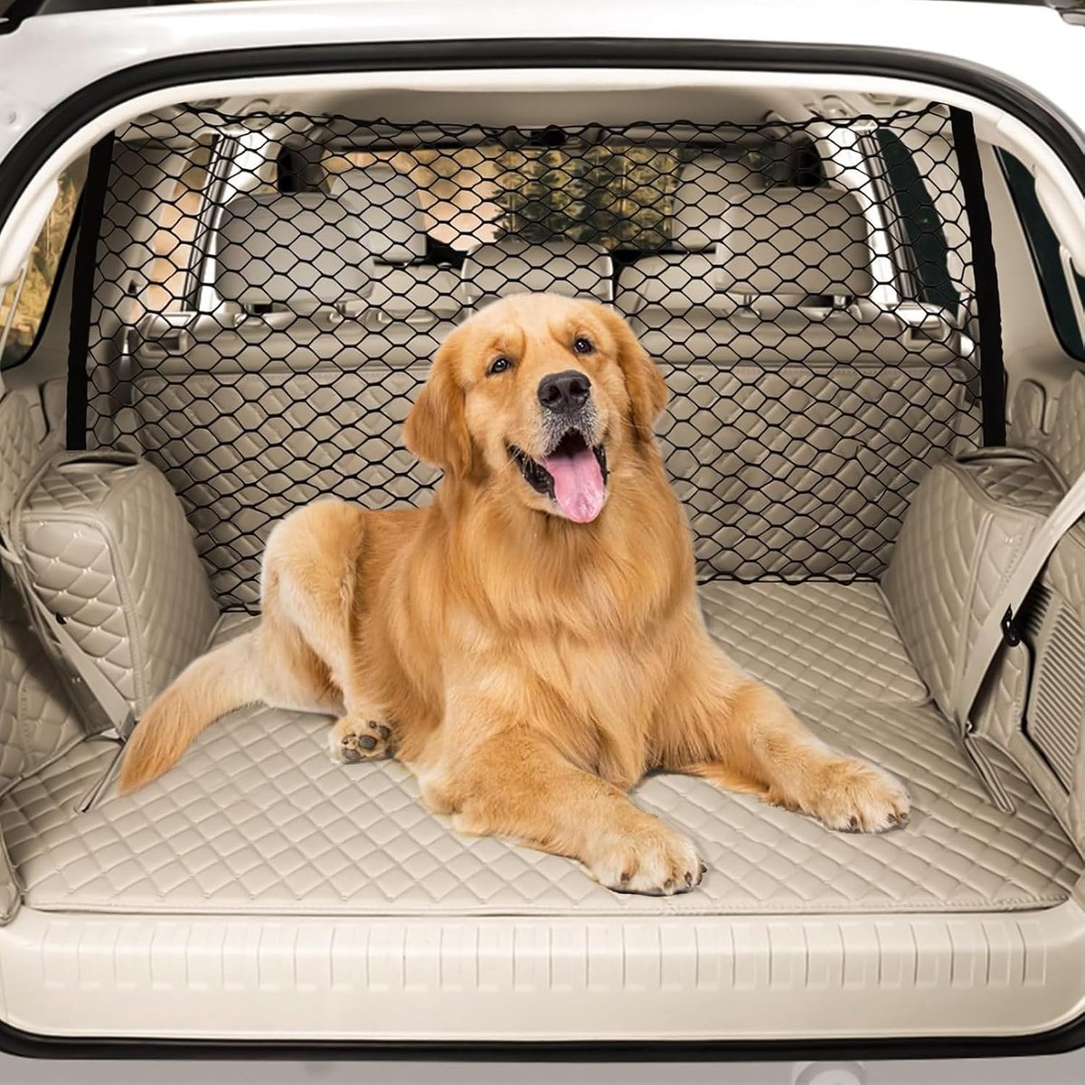 hondenbarrière voor auto, hond, autoverdeler, achterbankbarrière, hondenbarrière voor SUV, auto, huisdierbarrière, 50 x 35 cm, autoverdeler voor honden, autonet voor