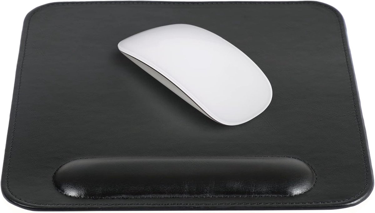 Leder Mousepad met Polssteun (BlackonBlack)