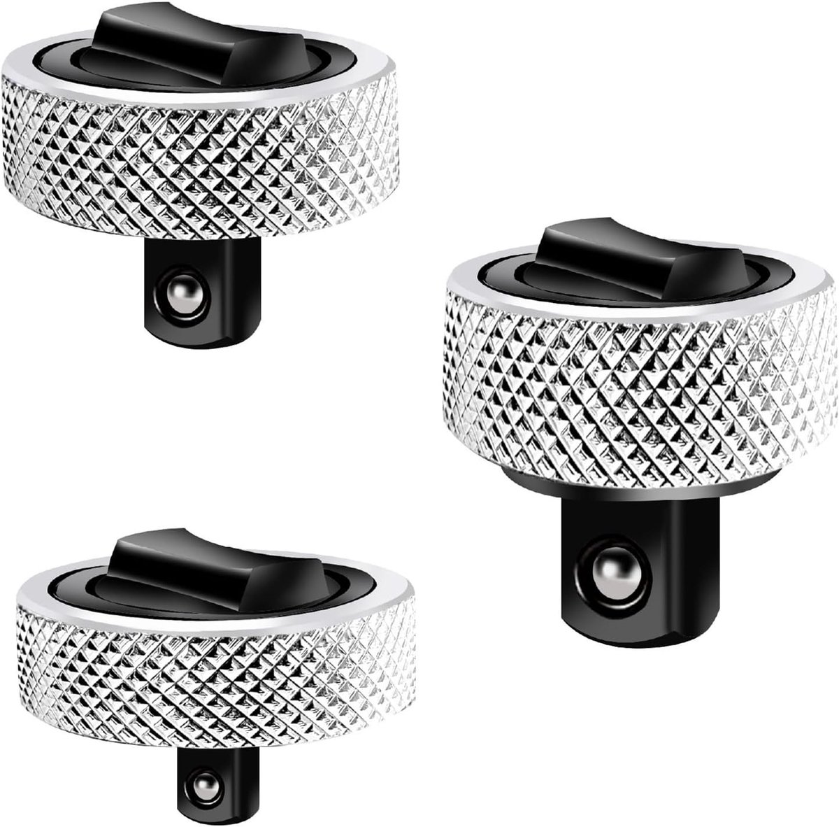omkeerbaar, van staal, 3 stuks, mini-ratel, omkeerbaar, handgreep 1/4 inch, 3/8 inch, 1/2 inch