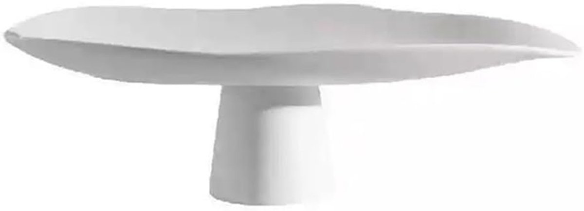 Fruitschaal Asymmetrische fruitschaal op voetstuk, minimalistische moderne serveerschaal for snacks, tafeldecoratie, woonkamer(Wit,Groot)