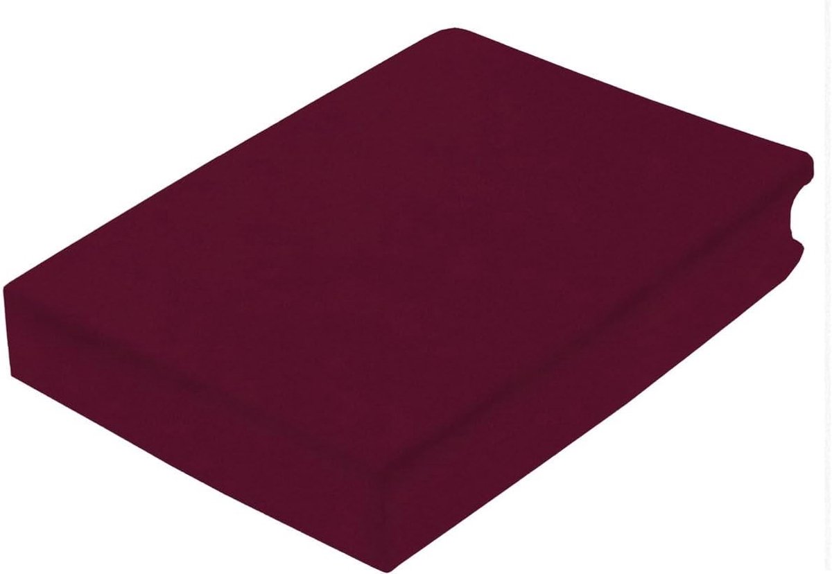 Flanel Hoeslaken - Extra Zacht & Warm - 100% Katoen - Strijkvrij - Rondom Elastiek (Bordeaux Rood, 140 cm x 200 cm)