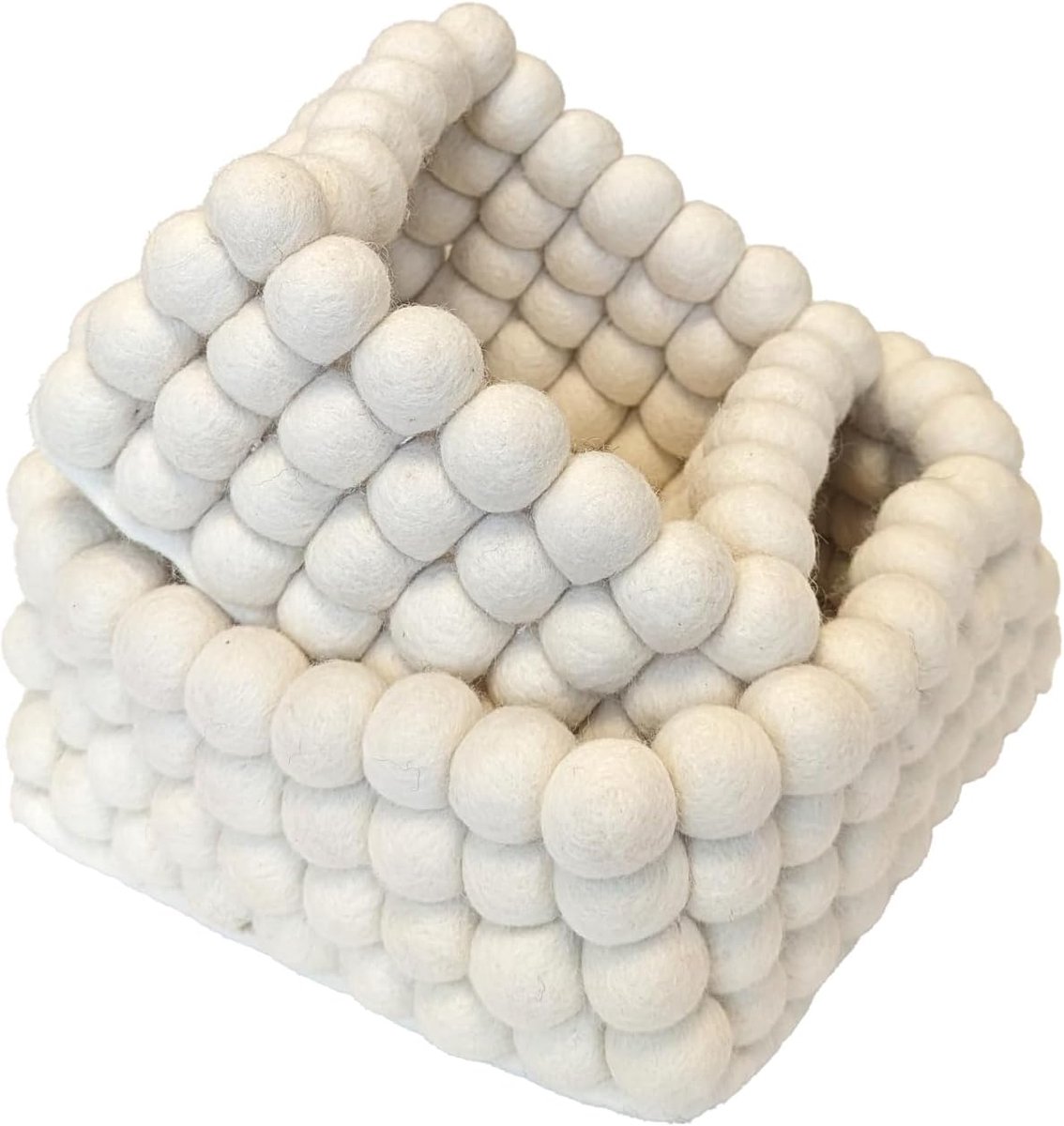 Set van 2 opbergmanden van vilt, vierkante manden, handgemaakt, fairtrade, duurzame decoratie van vilt, stapelbaar, organizer, multifunctionele organisatiecontainer voor kinderkamer, woonkamer,