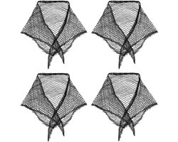 Haarnet, driehoekig, 5 stuks, haarnet om te slapen, katoen, tredoni, onzichtbaar elastisch haarnet, nylon, haarnet, muts, geweven netkap voor vrouwen, haarfixatie (zwart1#)