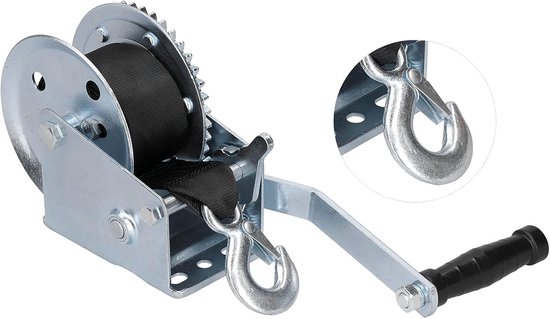 Handlier 1200 lbs, zware handlier met 8 m polyester lier voor aanhangwagens, vrachtwagens, pickups, caravans, werkplaatsen, garages — afbeelding 4