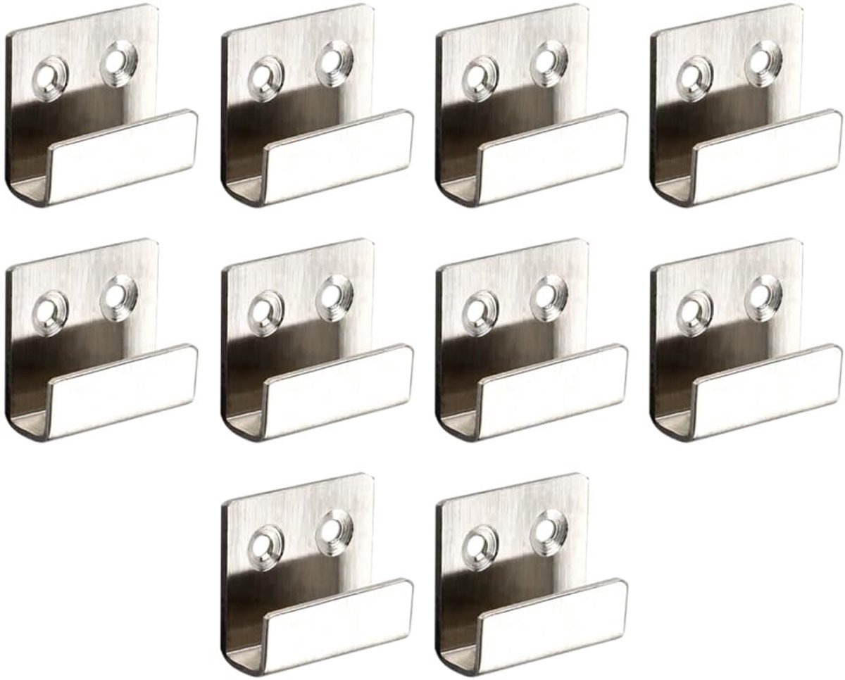 10 Stks Keramische Tegel Display Beugel Rvs Heavy Duty U-vormige Beugels Tegel Hanger Muur Foto Spiegel Haken voor Thuis Keuken Badkamer Zilver 15mm