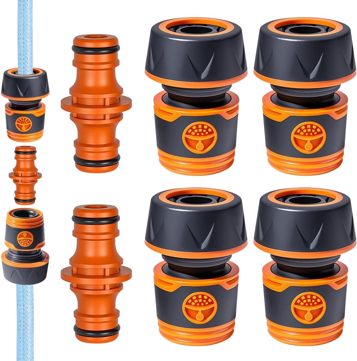 robuuste en lekvrije slangkoppeling voor tuinslangaansluiting, ideaal voor tuinirrigatie, autowassen en huishouden (3/4 inch/1/2 inch) (3/4 inch)
