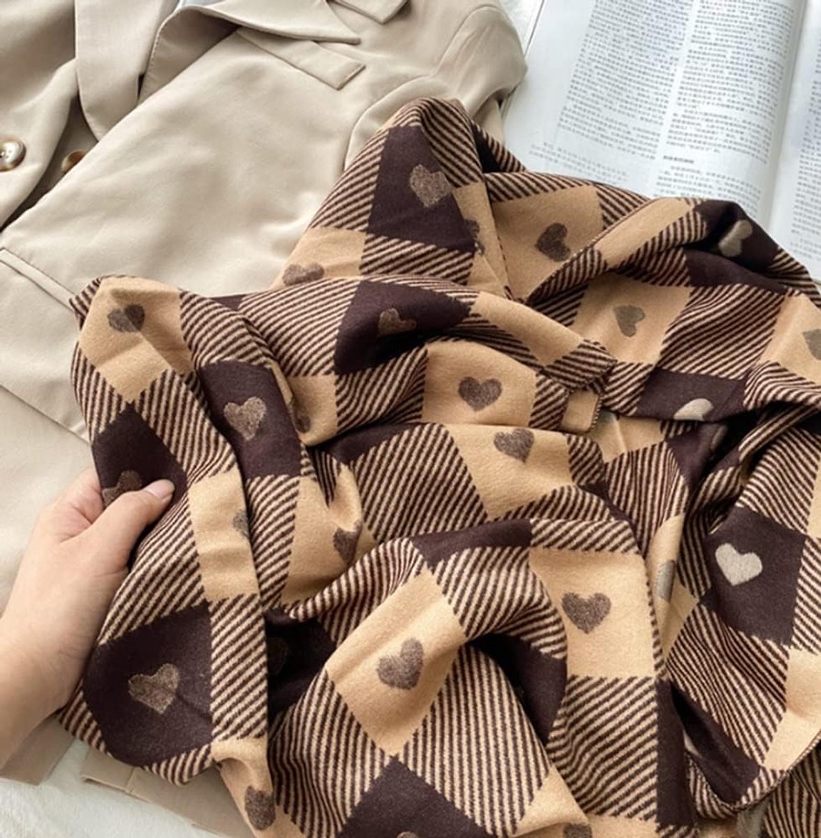 imitatie kasjmier plaid sjaal vrouwelijke herfst en winter warmte en lange bib kantoor sjaal 65 * 185cm (Color : B)