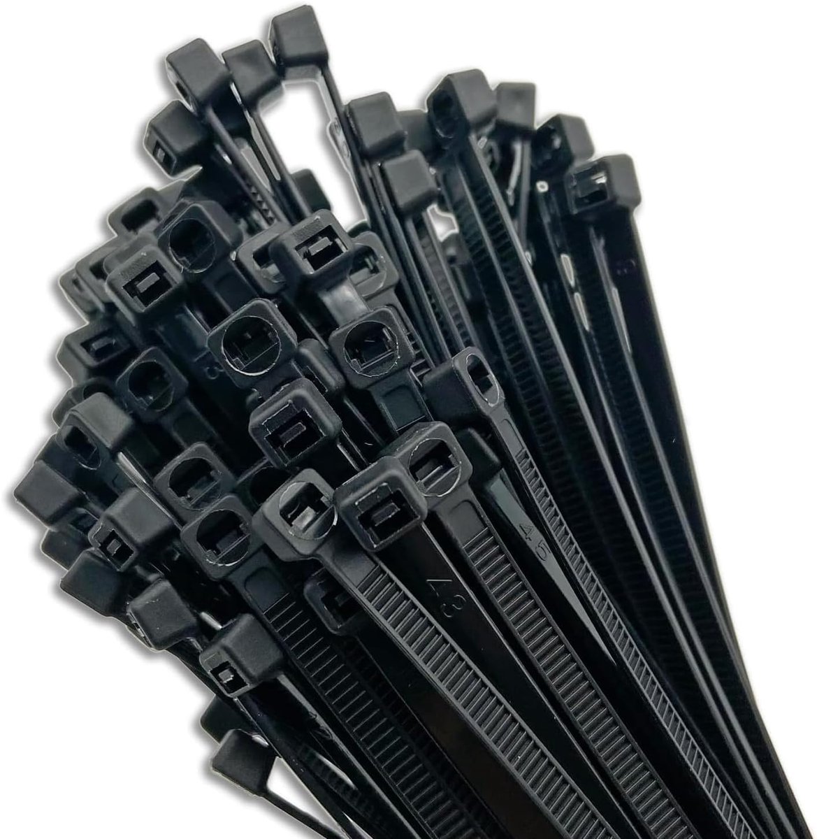 Kabelbinders zwart vele maten, lengte 100 - 1000 mm, breedte 2,5 - 9 mm (100, 3,6 mm x 300 mm)