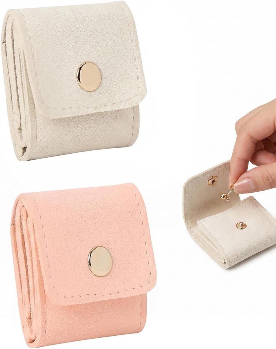 2 stuks reissieradenrol met verschillende vakken, voor ringen en halskettingen, draagbare opbergtas met magneetsluiting, voor reizen en dagelijks gebruik
