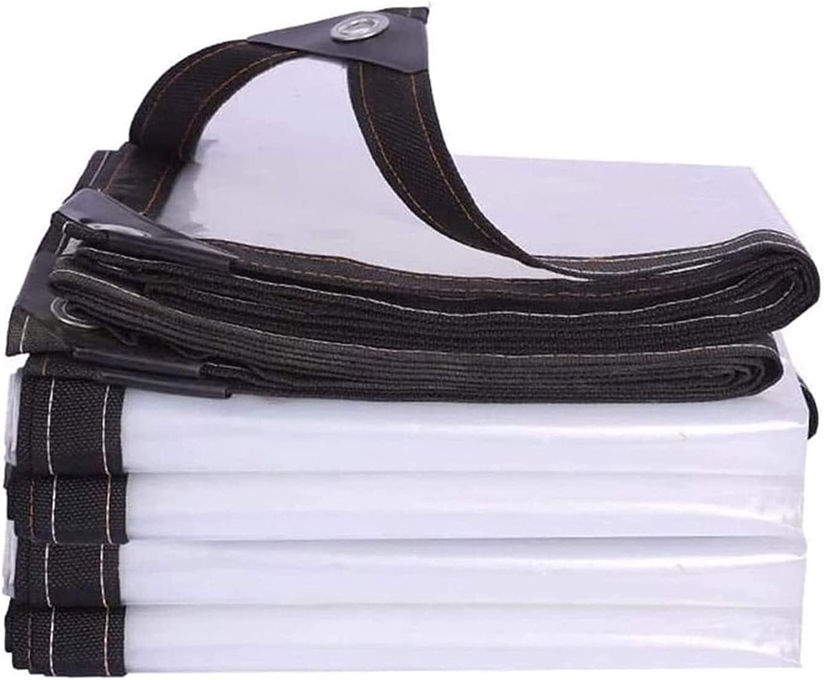 Met een ring, transparante plastic waterdichte oliedoek, transparante waterdichte draak, regen, stofdicht, regenval, gebruikt voor tuinbouw camping (Maat: 4x4m)