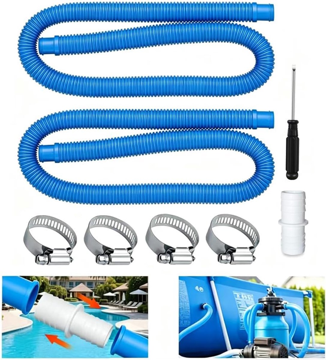 Reserveslang voor zwembad, 32 mm, zwembadslang 32 mm, 1,5 m, zwembadpomp, reserveslang, reserveslang voor het zwembad, zwembadaccessoires, slang 32 mm, zwembadaccessoires