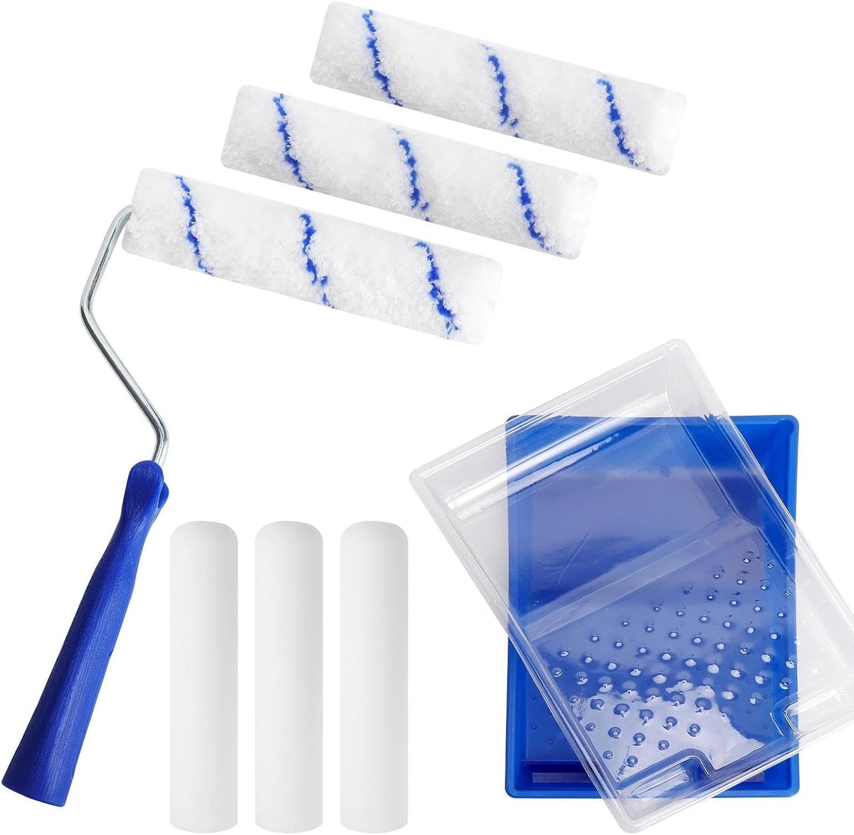 Verfrollerset, verfroller, kleine schuimroller, 17,8 cm, 6 schilderrollers, schilderroller, lakroller, schilderset, verfrollers, schuimrubberen rol voor het schilderen van gladde oppervlakken