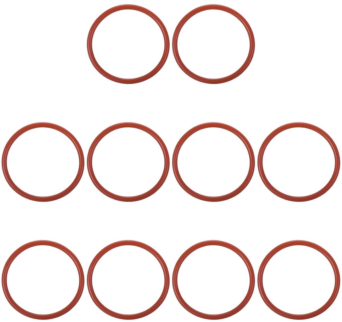O-ring siliconen 43 mm OD 37 mm ID 3 mm breedte, 10 stuks metrische afdichting Vmq vervanging voor reparatieventielen hydraulische compressor, rood
