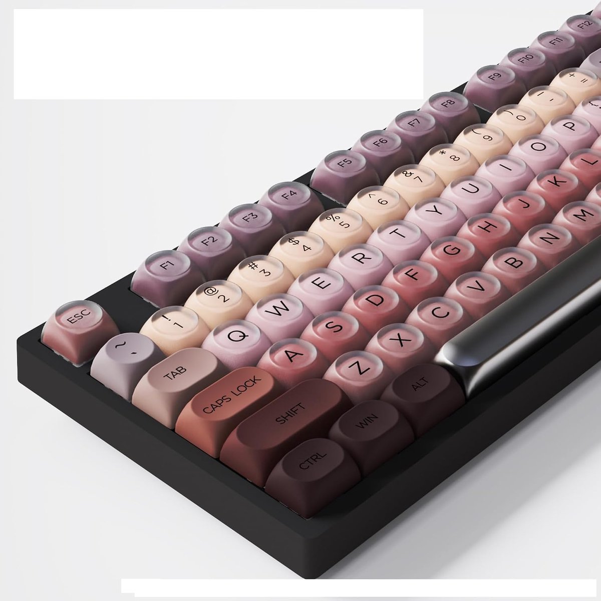 132-toetsen PBT mechanisch toetsenbord keycaps set,HOA-profiel,double shot foundation keycaps,verpakte mechanisch toetsenbord keycaps,met MX-schakelaar gaming&DIY toetsenborden(Lipstick)