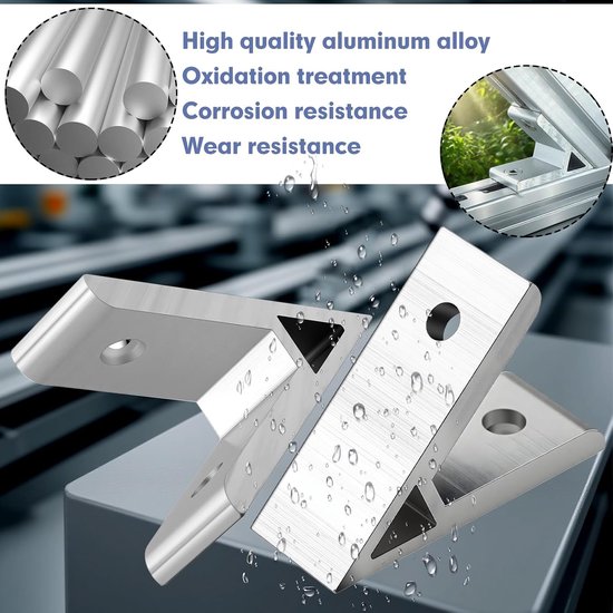 8 stuks aluminium profielconnectoren 40 x 40 mm aluminium profiel hoekconnector 45 graden hoekconnector voor stangprofiel doe-het-zelf projecten — afbeelding 2