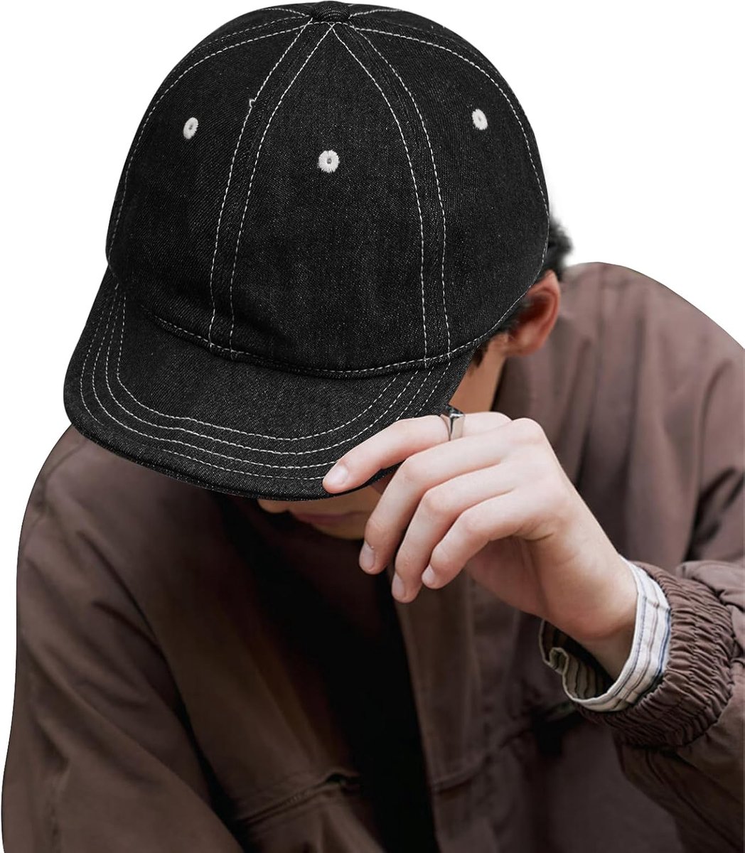 Katoenen Denim Baseball Cap Zachte Short Brim Platte Cap Unstructured Schildcaps Classic Dad Cap Retro Polo Caps Street Hip Hop Caps