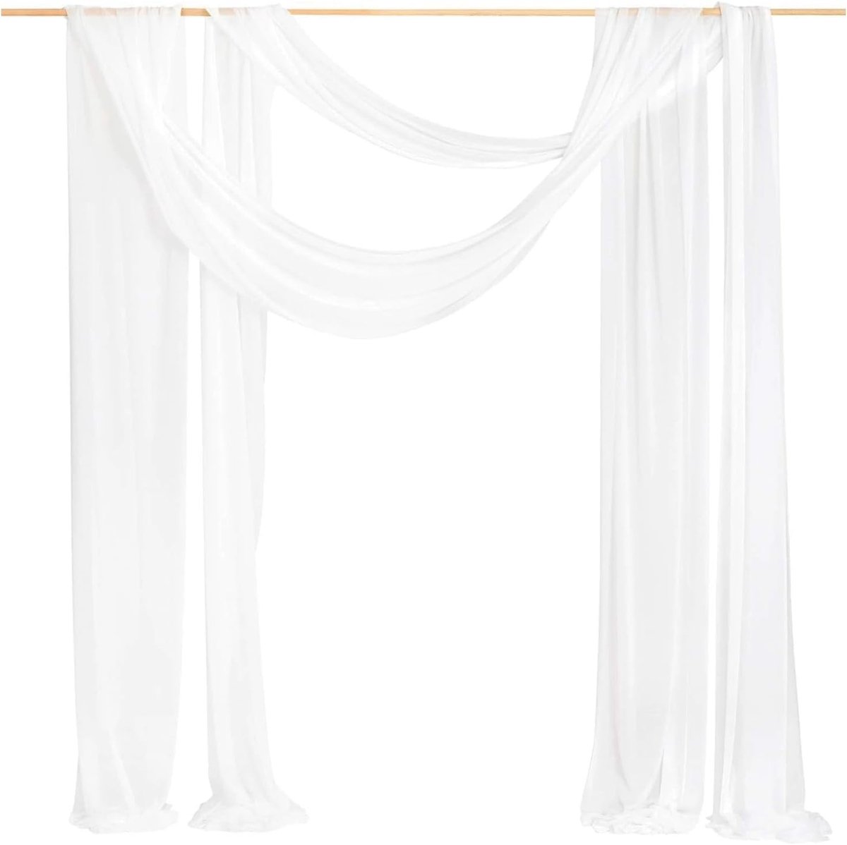 Gordijnen voor bruiloft, 2 stuks, 75 x 600 cm, bruiloftsboog, kruisgordijn, tule, gordijnen, trouwboog, organza, draperingsstof, fotoachtergrond, decoratiestof voor verjaardagen, feesten, banketten,