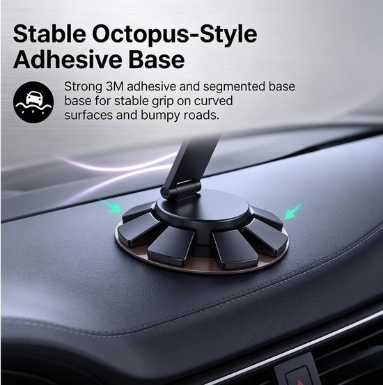 telefoonhouder voor in de auto met oplaadfunctie, 15 W draadloze Quick Charge-oplader, opvouwbare draadloze oplader, sterke N56-magneten, 360° draaibaar, voor ventilatie/dashboard — afbeelding 3