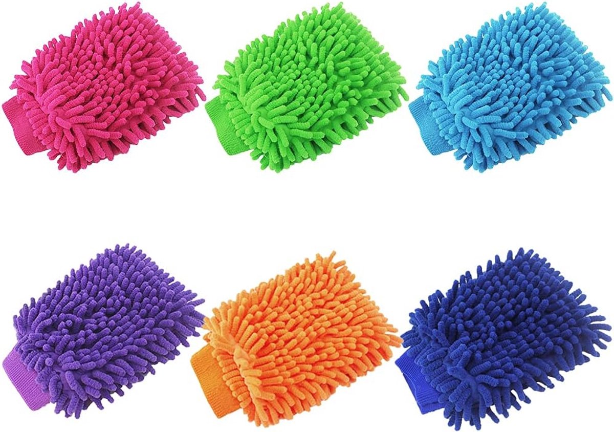 Autowashandschoenen, Auto Washandschoenen Microvezel, Zachte Koraal Autowashandschoen, Chenille Handschoen, voor Autowassen Nudel, Washandschoen Polijster Auto Motorfiets