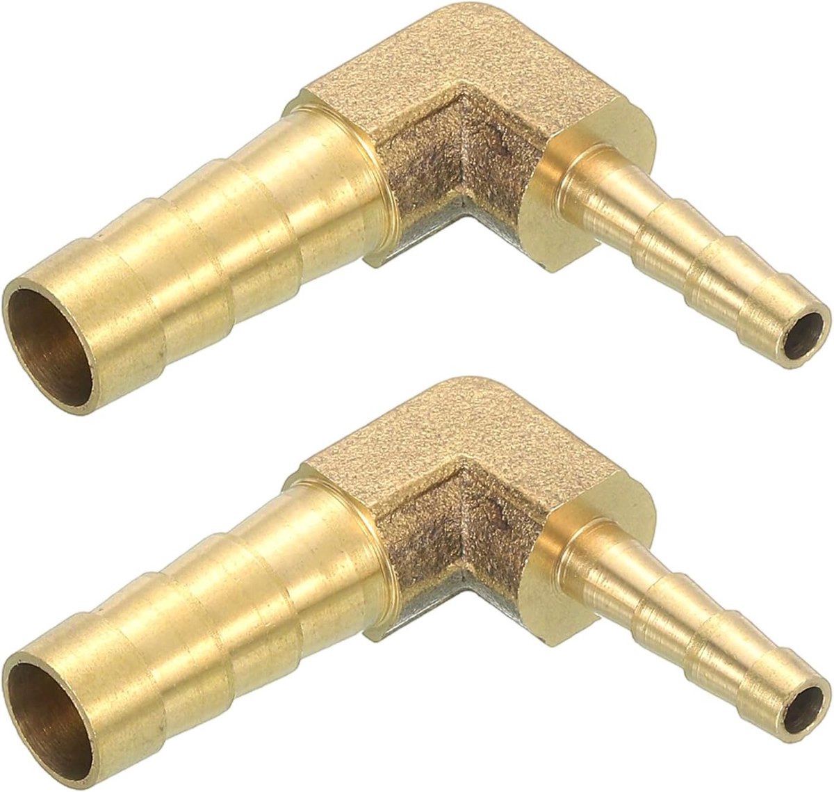 Slangverbinder, 8 mm x 4 mm, messing dubbele nippelkoppeling, 2 stuks slangverbinders, benzineslang, slangkoppelingen, tuinslang voor het verbinden van waterslangen