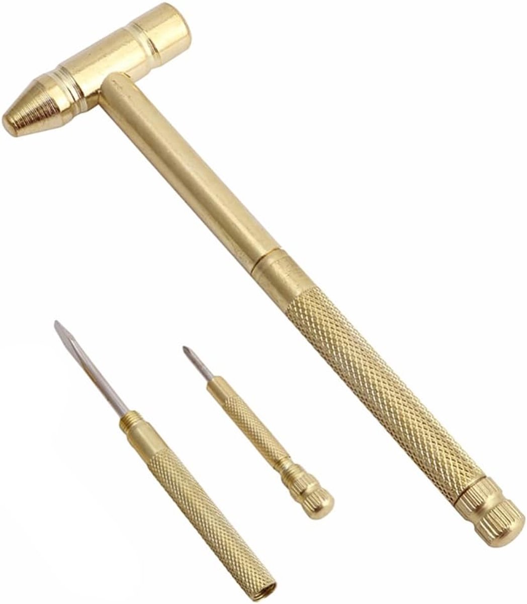 Hammer, 5 in 1 Multifunctionele Dual Head Mirco Hammer Set met Schroevendraaier voor Reparatie Sieraden Horloge
