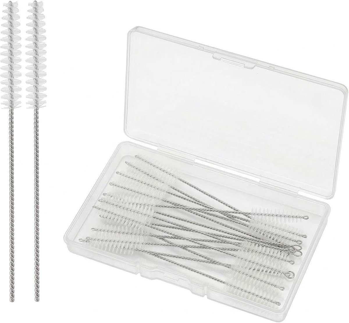 15 stuks reinigingsborstels voor hoortoestellen, reinigingsgereedschap voor hoofdtelefoon en lange akoestische versterker, nylon roestvrij staal, draagbaar