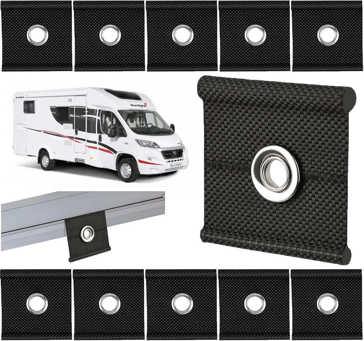 12 stuks Kederhaken Kederooghaken Haken voor Kederrail, Kederooghaak Kederrail, Kederrail Accessoires, Kederlijsthaken Kederband Voortentkeder voor zonnezeil Caravan