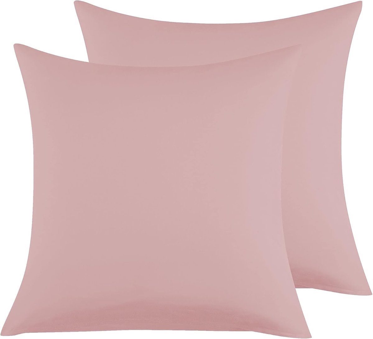 Kussenslopen van Microvezel 65 x 65 cm, Set van 2, Zachte Effen Kussenhoezen met Envelopsluiting - Donkerroze