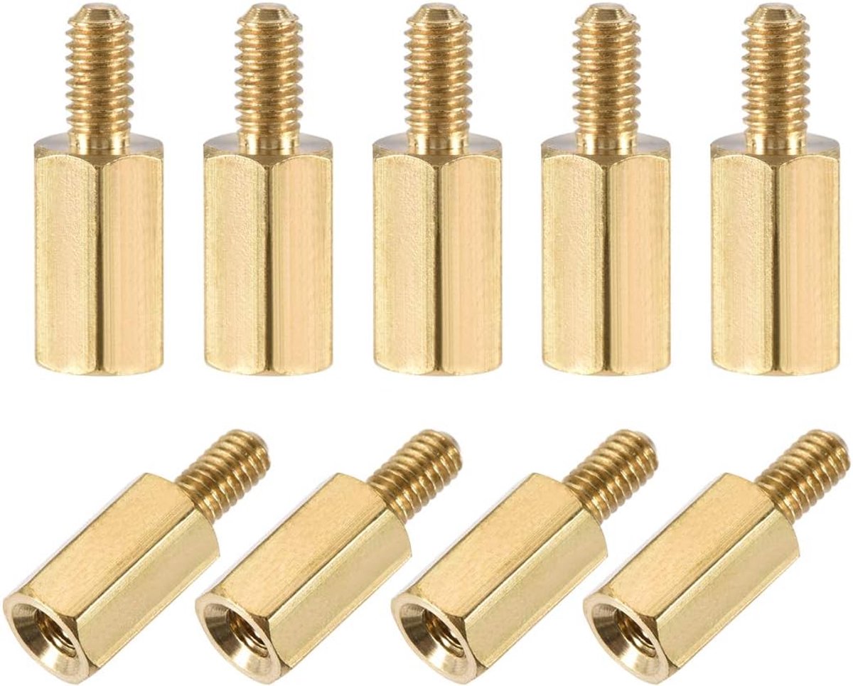 sourcing map 20 stuks afstandhouders M2,5 x 8 mm + 5 mm PCB moederbord binnenzeskant messing voor FPV Drone Computer Board