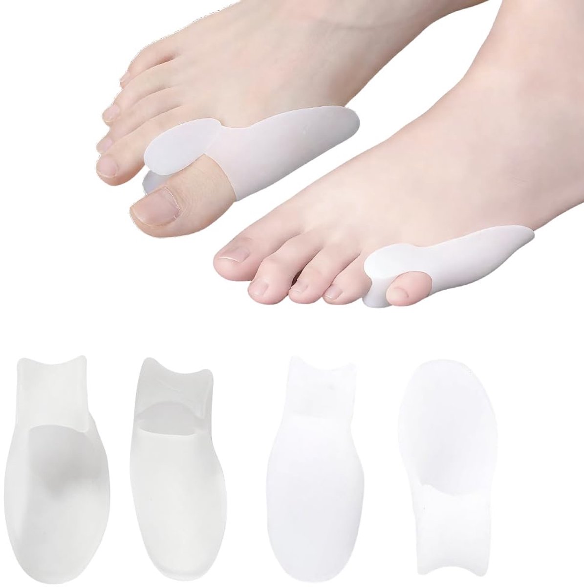 Hallux Valgus Universele Corrector, Correctieve Orthesen van Zachte Gel, Scheidingen en Teenspreiders, Hallux Valgus Orthese, Uienbescherming, Geschikt voor Vrouwen en Mannen