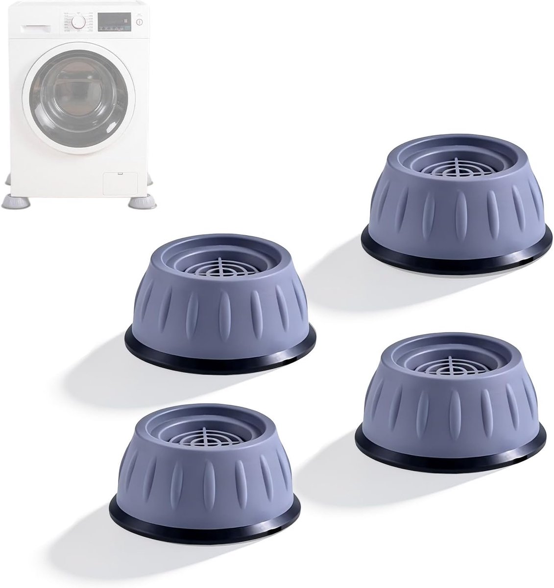 4 stuks anti-vibratievoeten voor wasmachines, wasmachine-voetpads, universele wasmachine, voetkussen, antislipmat, trillingsdemper, wasmachine voetkussens