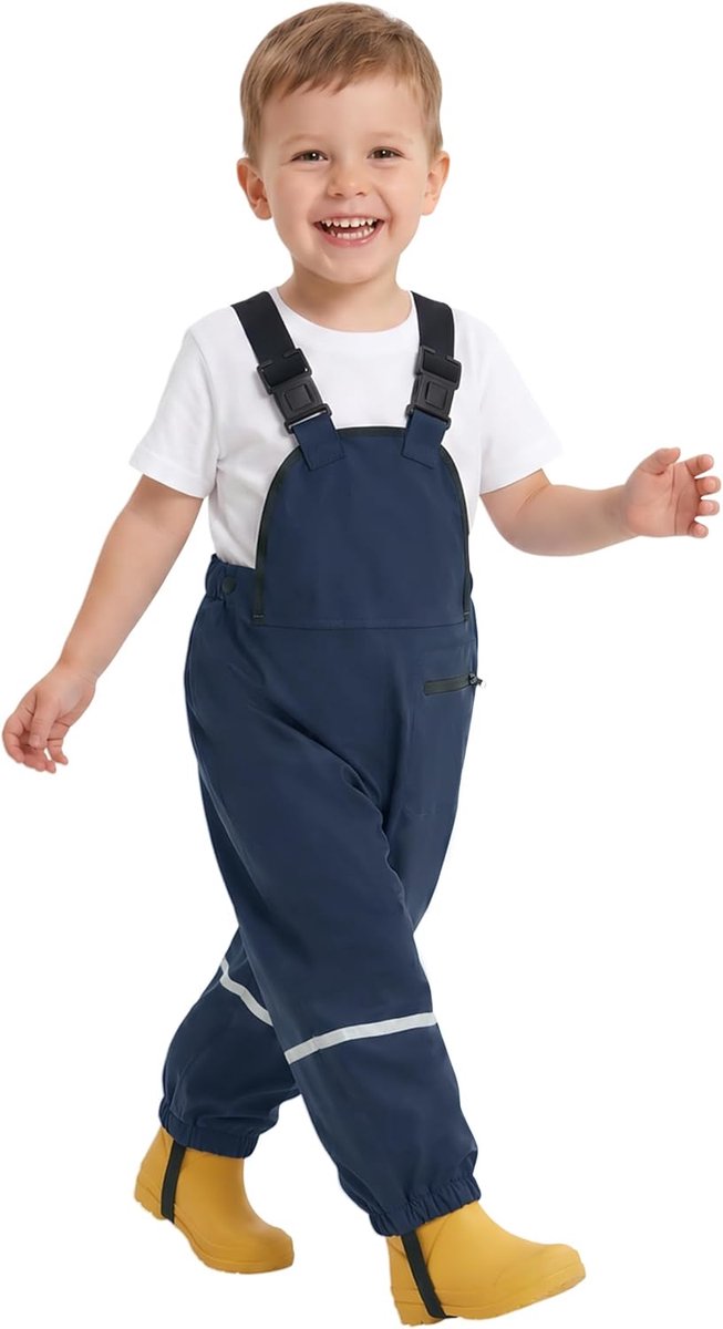 Regenbroek met bandjes voor jongens, 1-5 jaar, waterdicht, winddicht, licht, anti-modder, sneldrogend